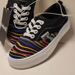 Hurley Youth Marley-T Lace-Up Sneakers Brand New (Sz 10) Black Skater Style